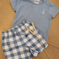 COMPLETO T-SHIRT E COSTUME SCACCHI CALAMARO