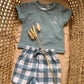 COMPLETO T-SHIRT E COSTUME SCACCHI CALAMARO