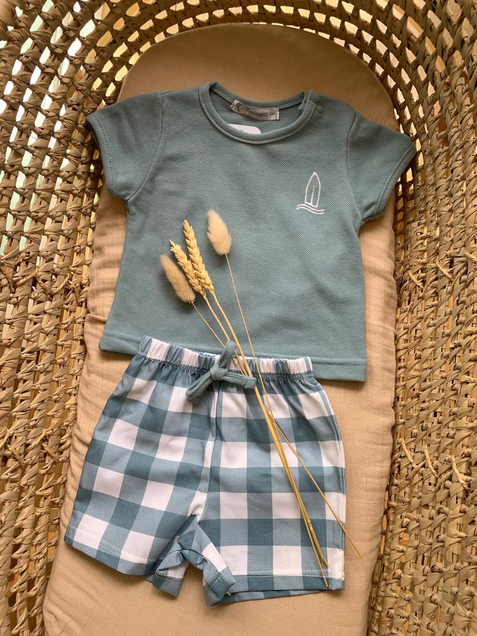 COMPLETO T-SHIRT E COSTUME SCACCHI CALAMARO