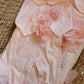 COORDINATO NASCITA ROSA CON FIORI IN RILIEVO FIRST BABY