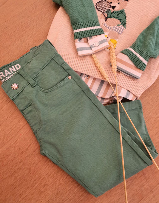 PANTALONE DI JEANS VERDE DR. KID