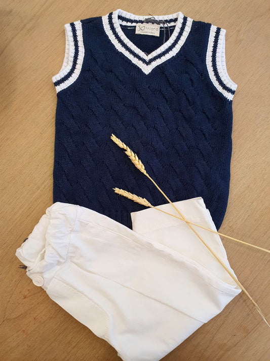 GILET IN FILO BLU JO MILANO