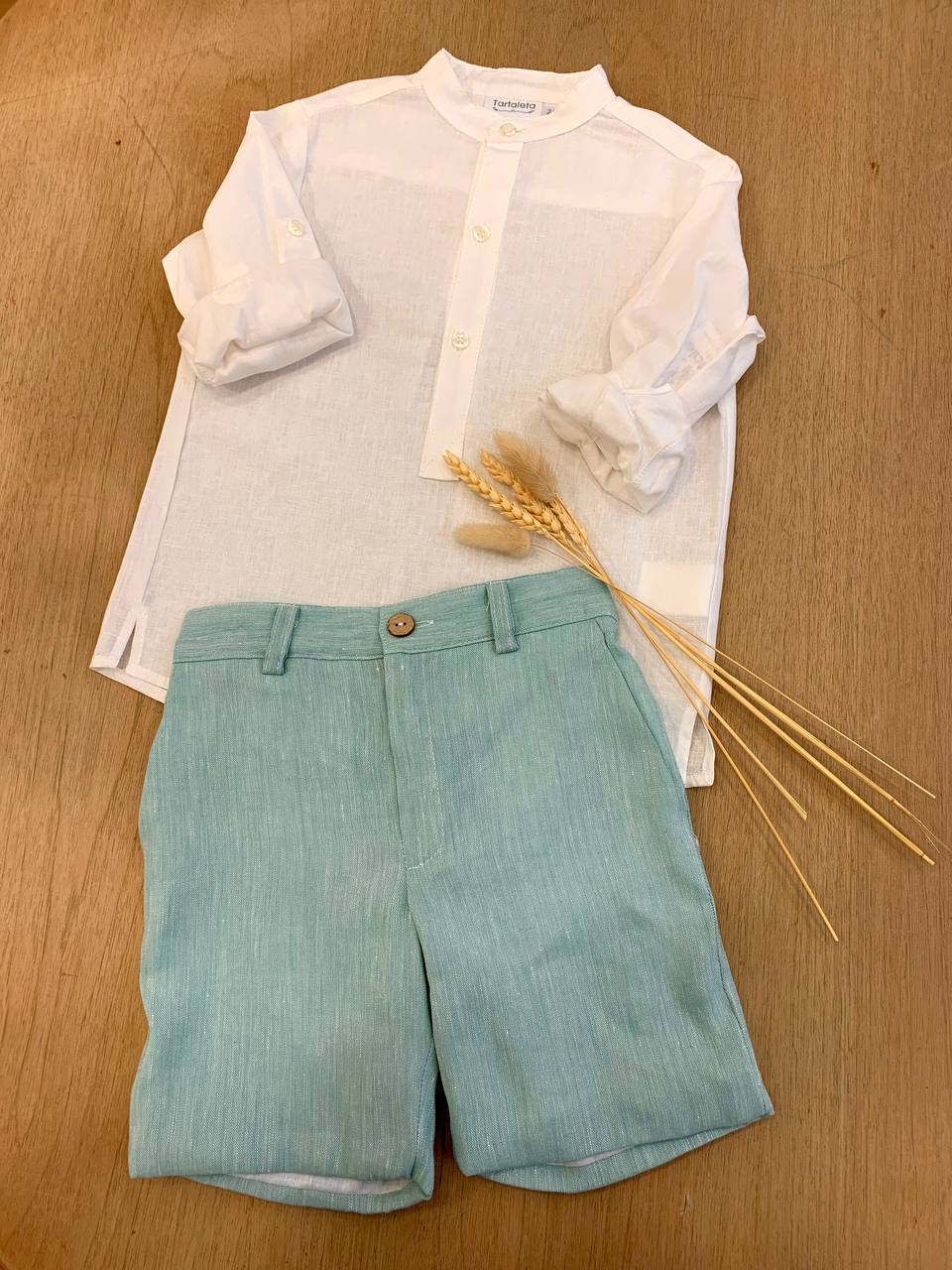 CAMICIA IN LINO BIANCA TARTALETA