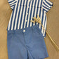 COMPLETO CAMICIA A RIGHE E BERMUDA BLU DEL SUR