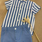 COMPLETO CAMICIA A RIGHE E BERMUDA BLU DEL SUR