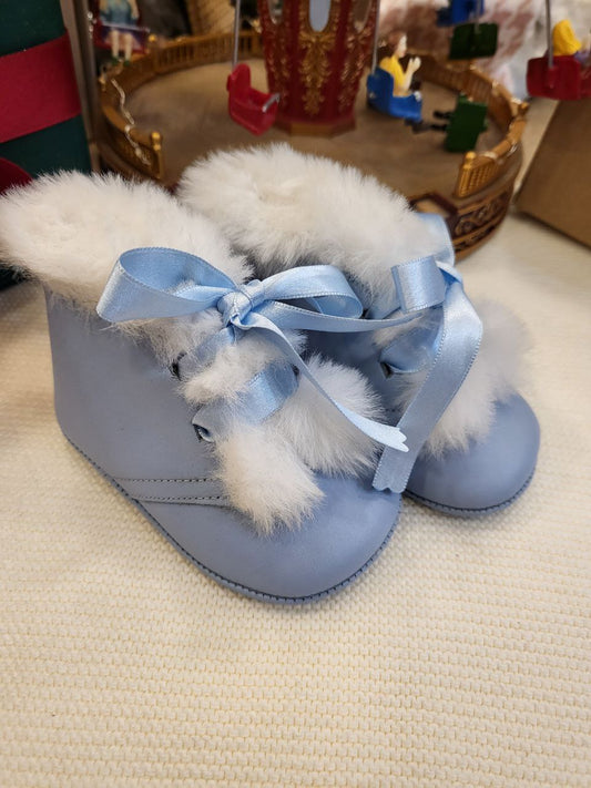 STIVALETTO AZZURRO CON PELLICCIA INDICE