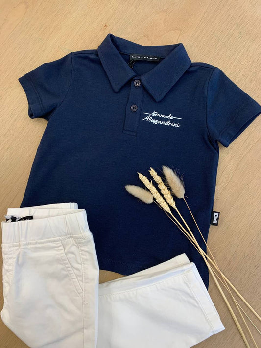 T-SHIRT POLO BLU DANIELE ALESSANDRINI