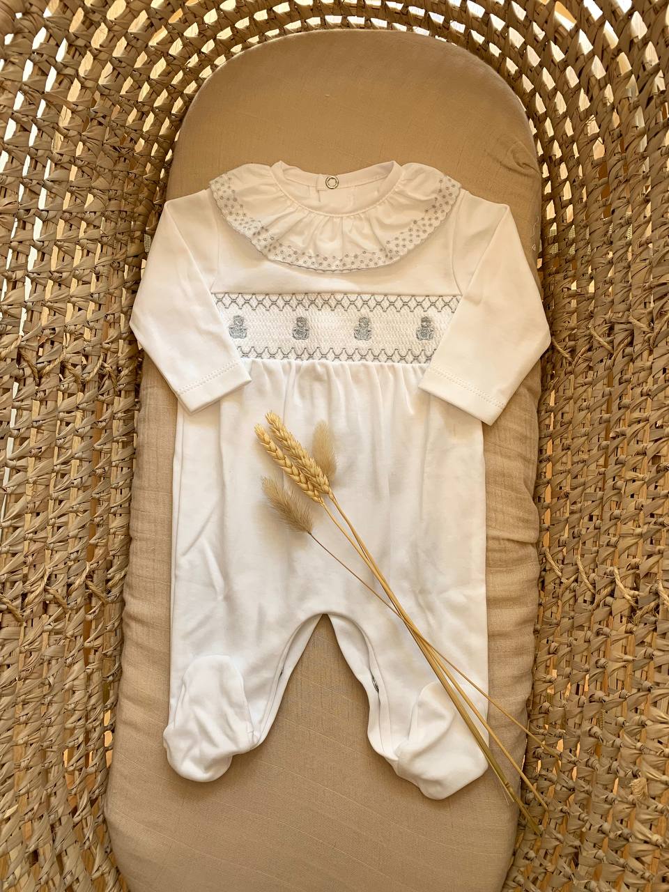 TUTINA IN COTONE CON ORSETTI GRIGI VALENTINA BEBES