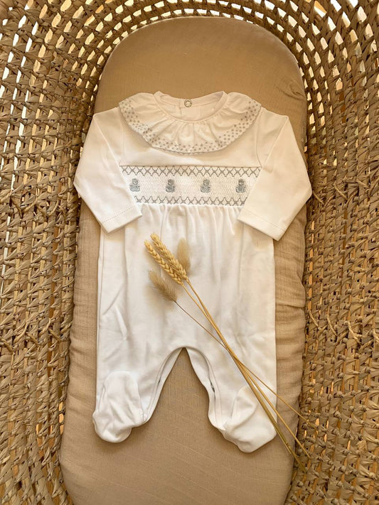 TUTINA IN COTONE CON ORSETTI GRIGI VALENTINA BEBES