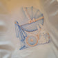 COORDINATO NASCITA AZZURRO CARROZZINA COPERTA LEGGERA FIRST BABY