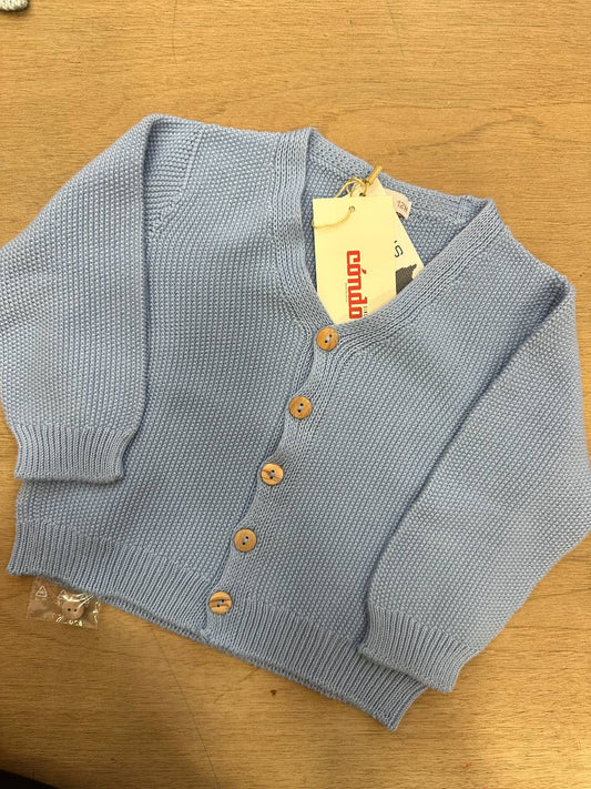 CARDIGAN IN FILO CELESTE CONDOR