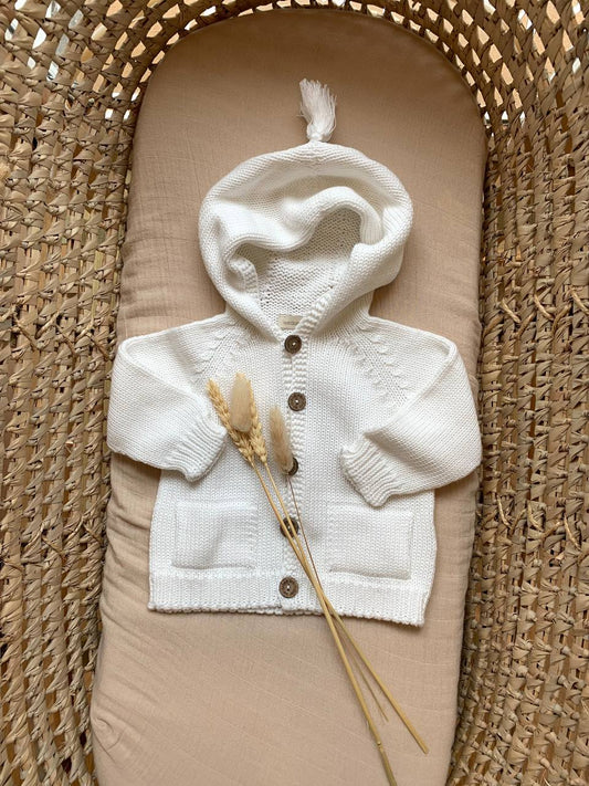 CARDIGAN IN FILO BIANCO WEDOBLE