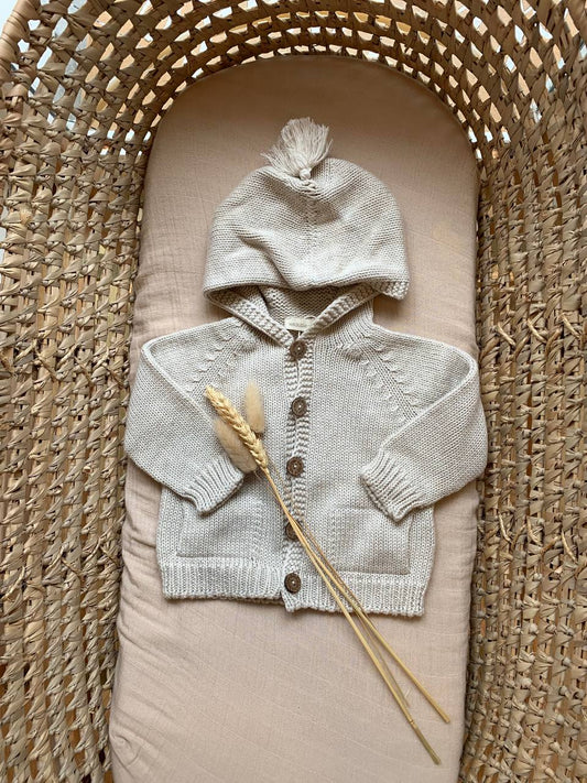 CARDIGAN IN FILO BEIGE WEDOBLE