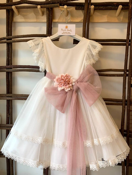 ABITO TULLE CON FIORE DAMINA