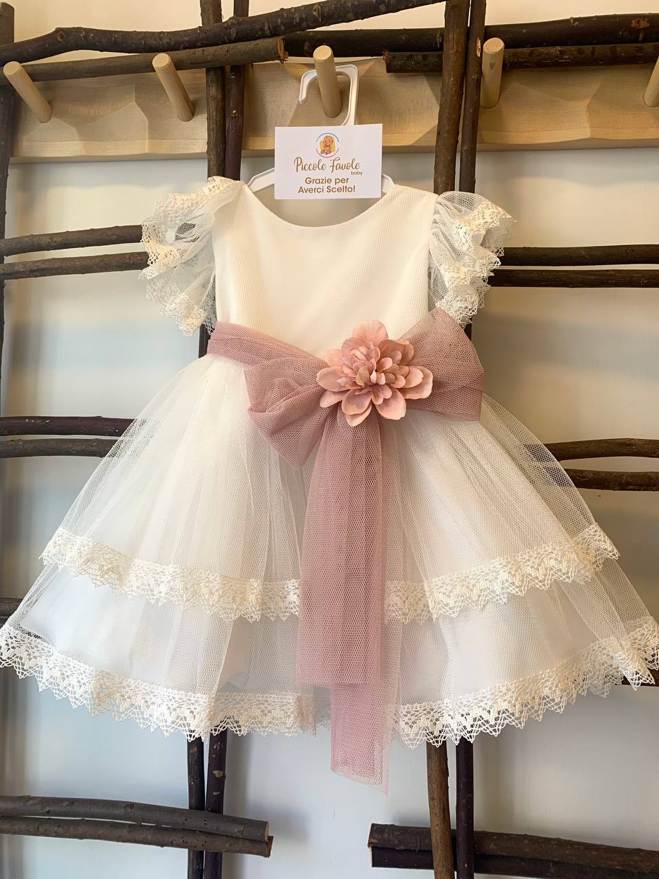 ABITO CERIMONIA TULLE CON FIORE