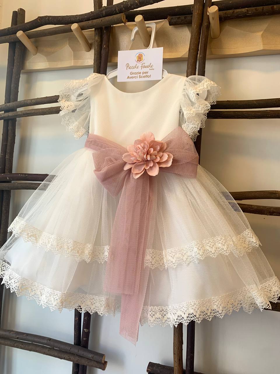 ABITO CERIMONIA TULLE CON FIORE