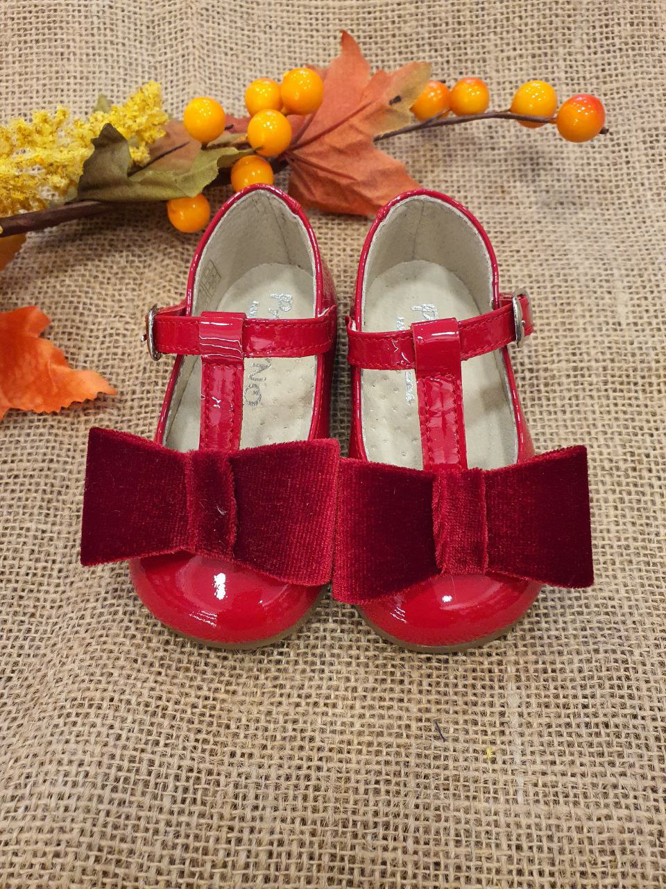 BAMBOLINA LUCIDA CON FIOCCO IN VELLUTO PANYNO