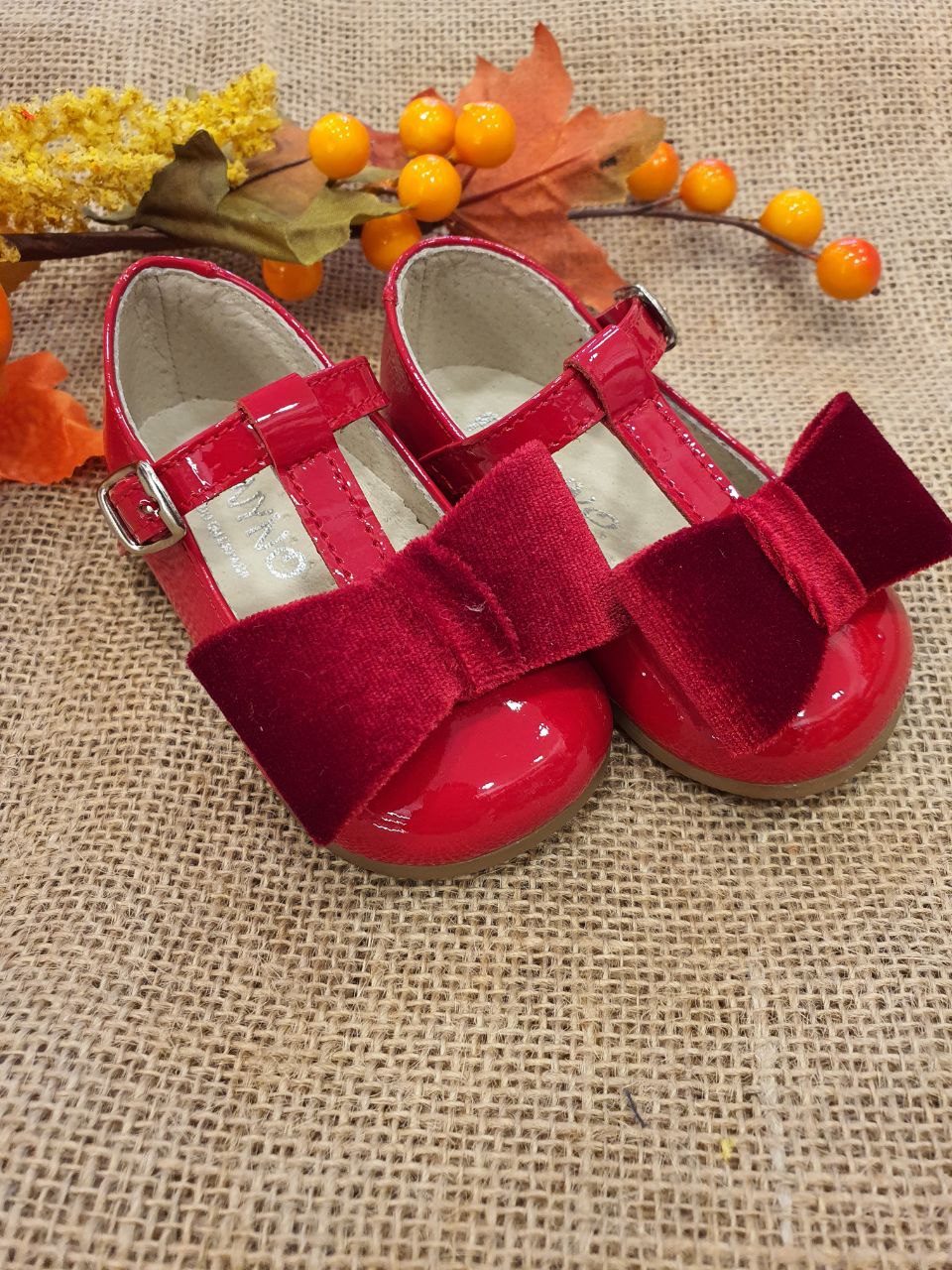 BAMBOLINA LUCIDA CON FIOCCO IN VELLUTO PANYNO