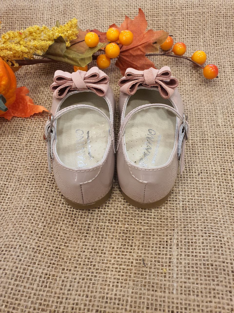 BAMBOLINA LUCIDA CON FIOCCO IN VELLUTO ROSA PANYNO