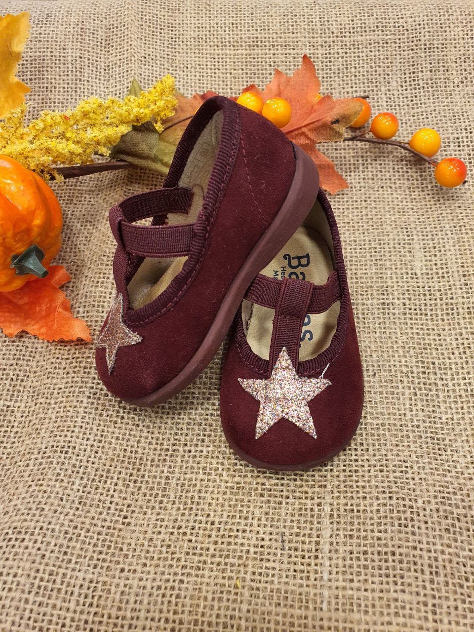 BAMBOLINA IN VELLUTO BORDEAUX CON STELLA BATILAS