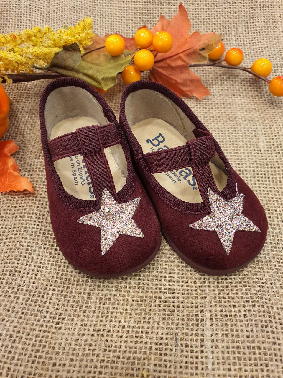 BAMBOLINA IN VELLUTO BORDEAUX CON STELLA BATILAS