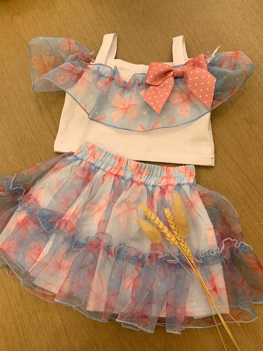 COMPLETO TULLE CON FIOCCHI DAGA