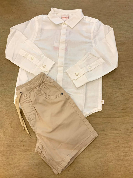CAMICIA E SHORTS BEIGE BOBOLI