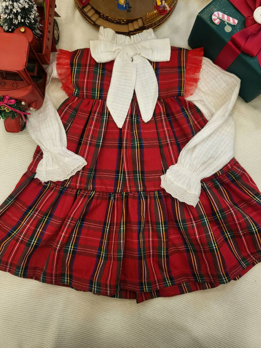 Vestito in tartan rosso