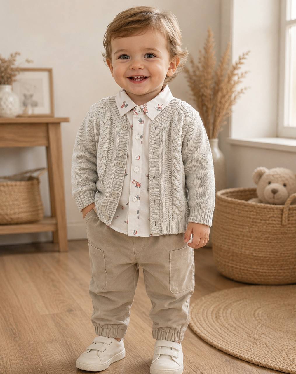 Completo CAMICIA E PANTALONE BEIGE MINIBANDA