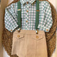 Salopette SCACCHI VERDE E BEIGE DEL SUR