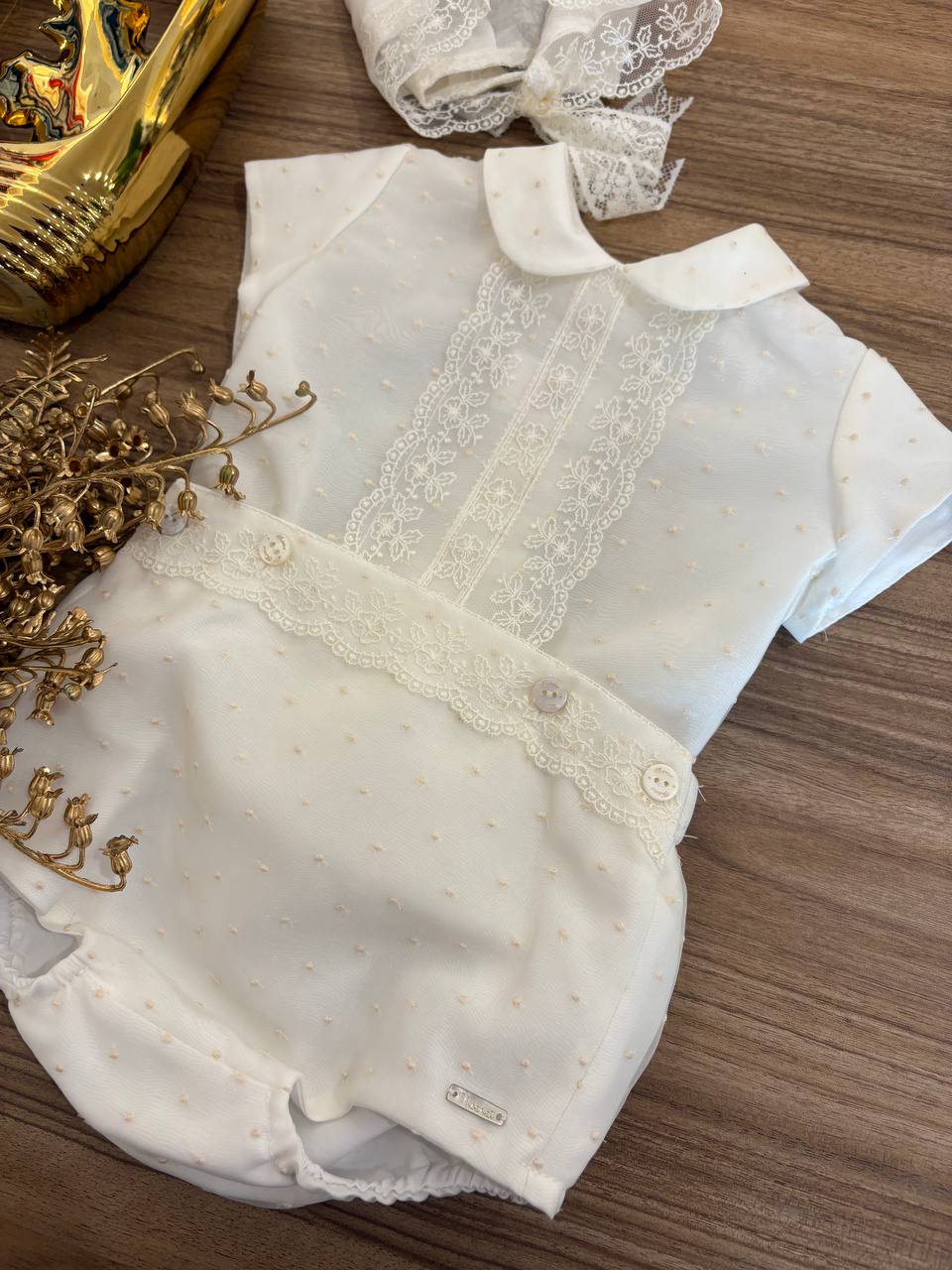 Abito Battesimale AVORIO POIS E RICAMI NISERET