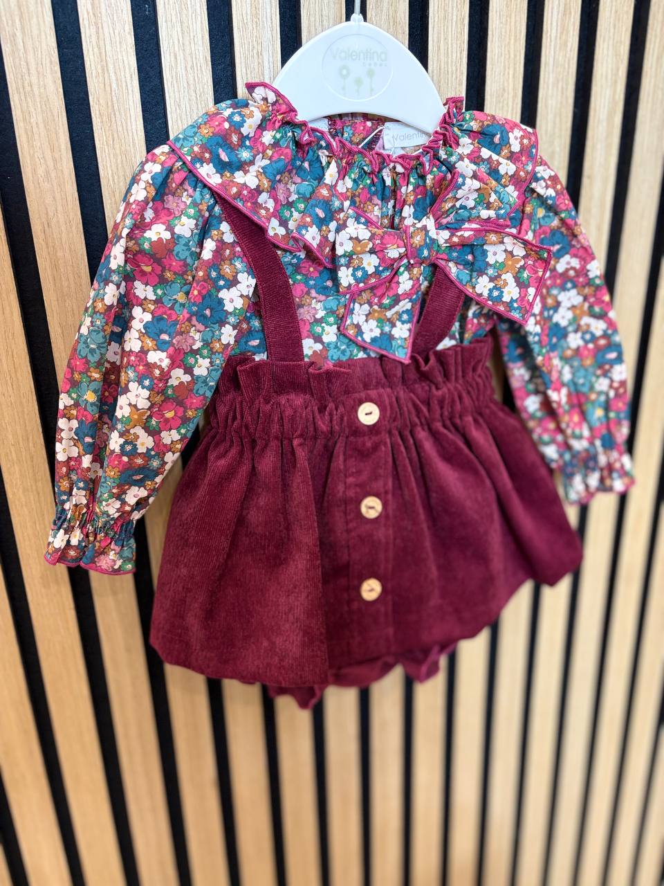 Salopette BORDEAUX FLOREALE VALENTINA BEBÈS