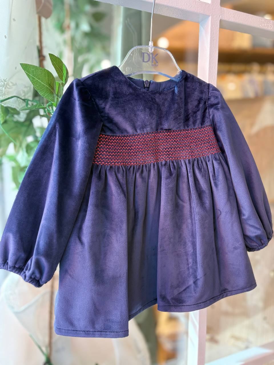 Abitino PUNTO SMOCK BLU IN VELLUTO DR.KID
