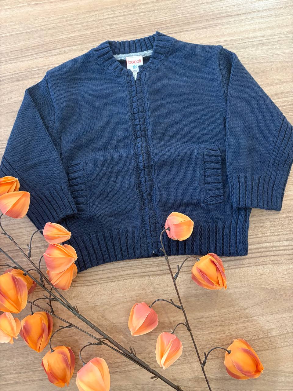 Cardigan CON ZIP BLU BOBOLI