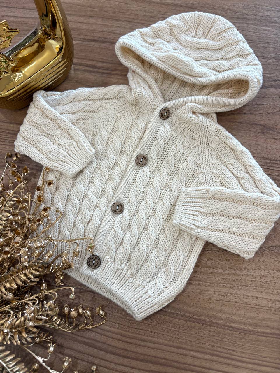 Cardigan TRECCE BEIGE WEDOBLE