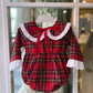Pagliaccetto scozzese ROSSO CON FIOCCO IN VELLUTO PHI CLOTHING