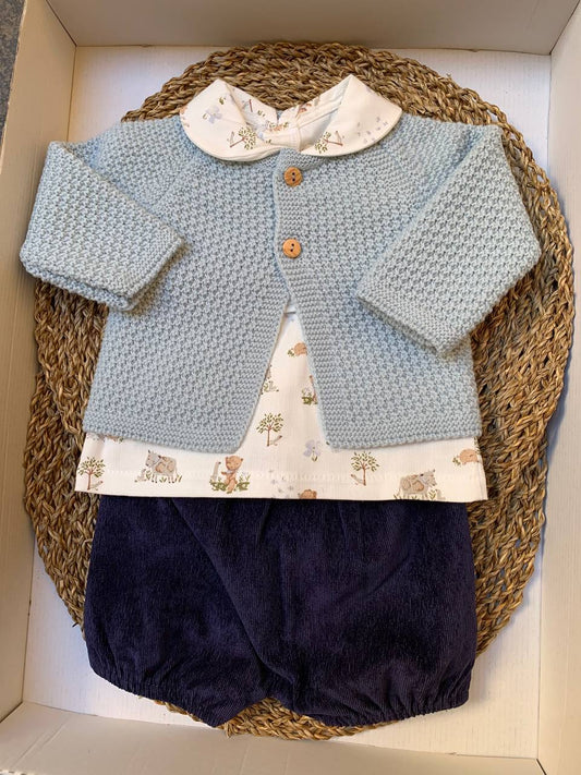 Completo Animaletti azzurro polvere BABY FASHION