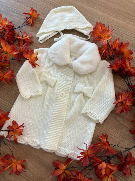 CAPPOTTINO PANNA CON CUFFIA BABY FASHION