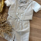 Completo ELEGANTE CON GILET BIANCO& TORTORA BABY A.