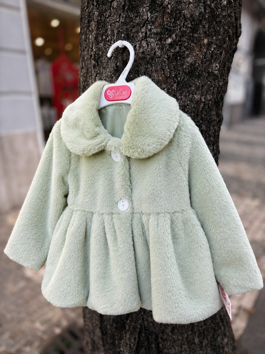 Cappottino ECO-PELLICCIA VERDE MENTA DEL SUR