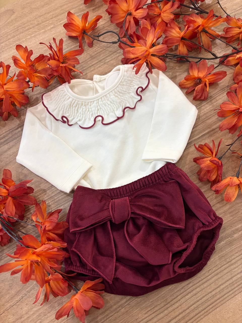 Body ROUGE E CULOTTE IN VELLUTO BORDEAUX CALAMARO