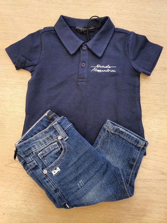 Completo polo blu e jeans Daniele alessandrini