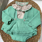 Completo fiorellini verde salvia baby fashion