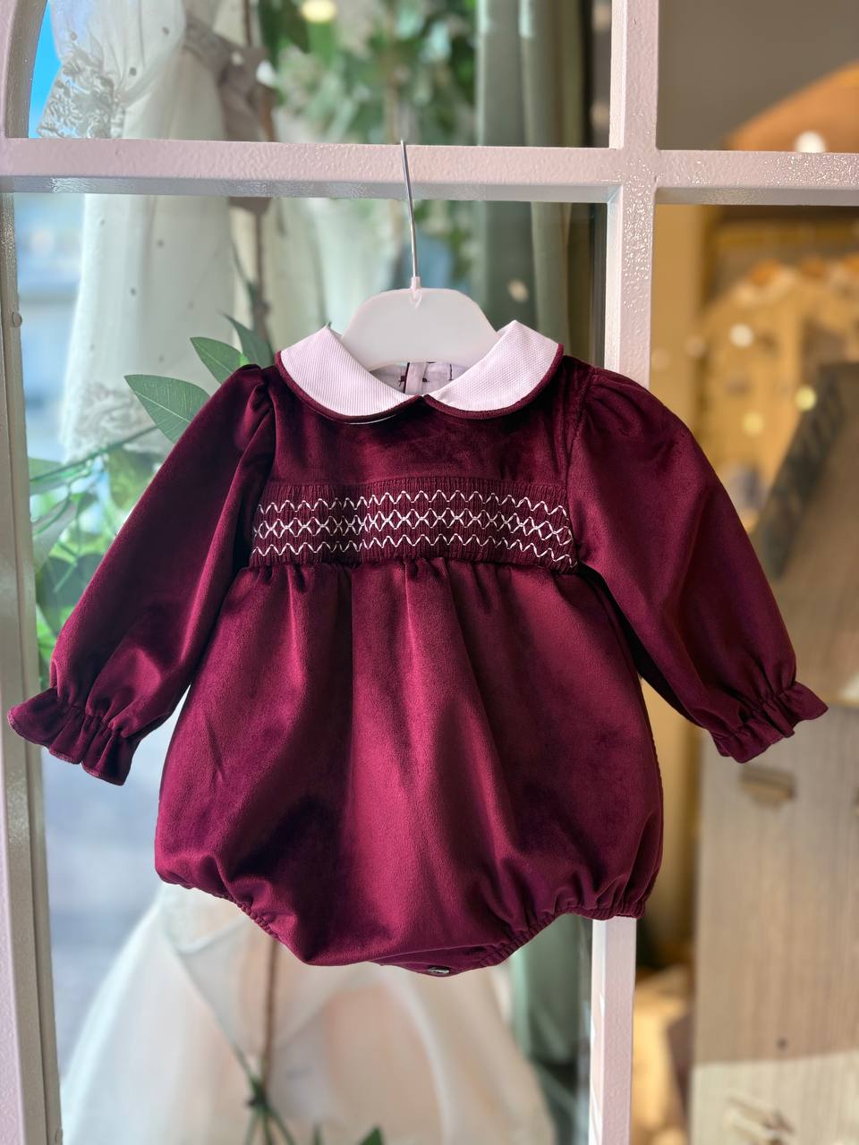 PAGLIACCETTO PUNTO SMOCK BORDEAUX