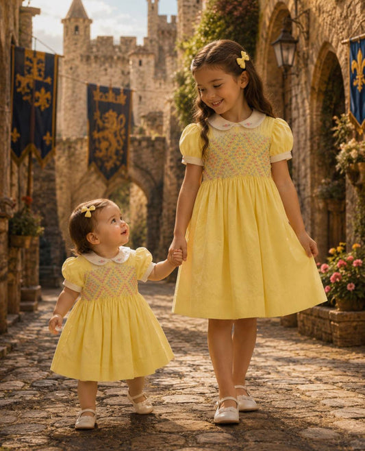 Abito GIALLO PUNTO SMOCK NAXOS