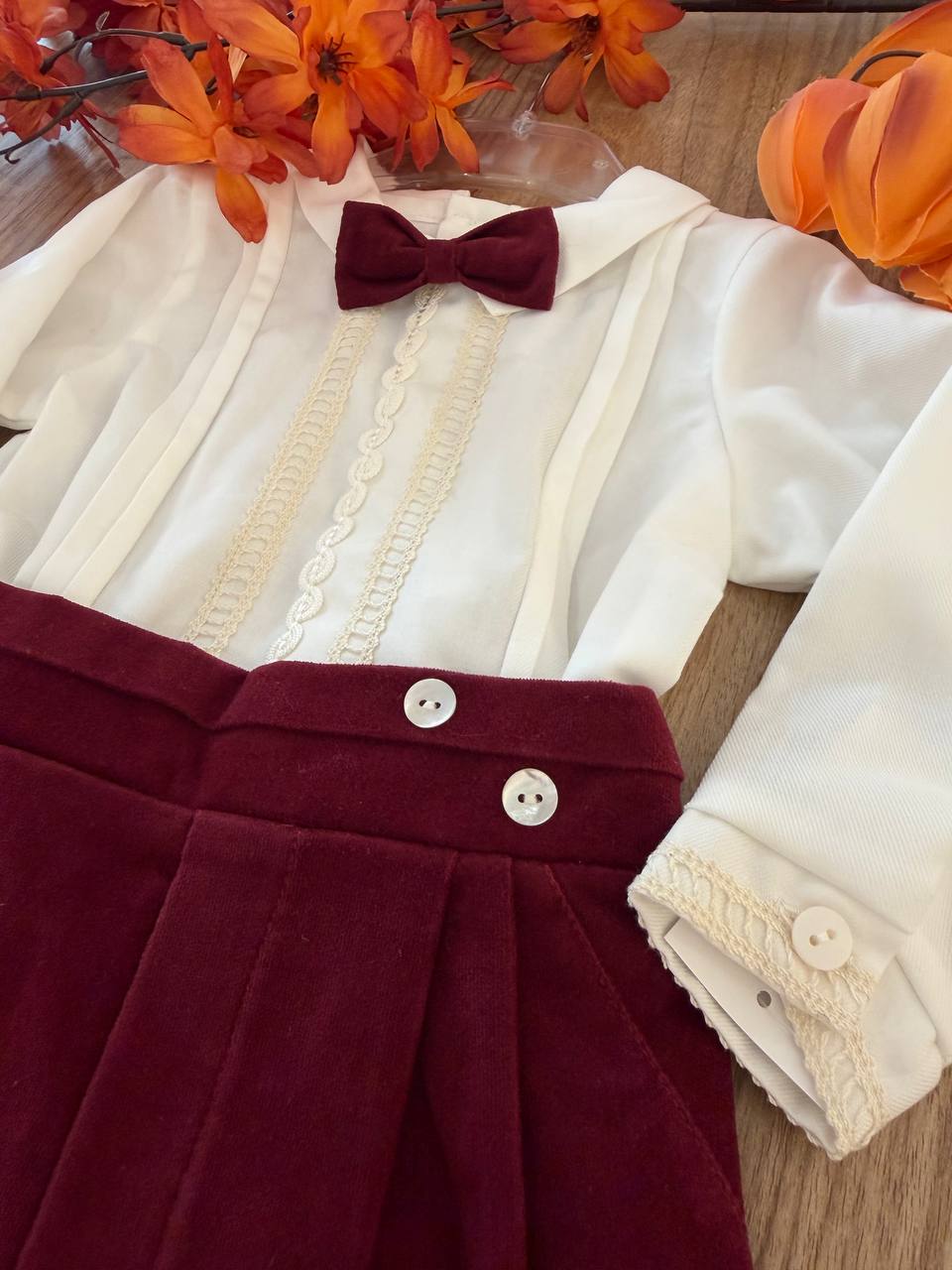 Abito Battesimale "UN PICCOLO RE"bordeaux