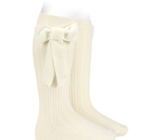 Calzini FIOCCO IN VELLUTO Panna CONDOR