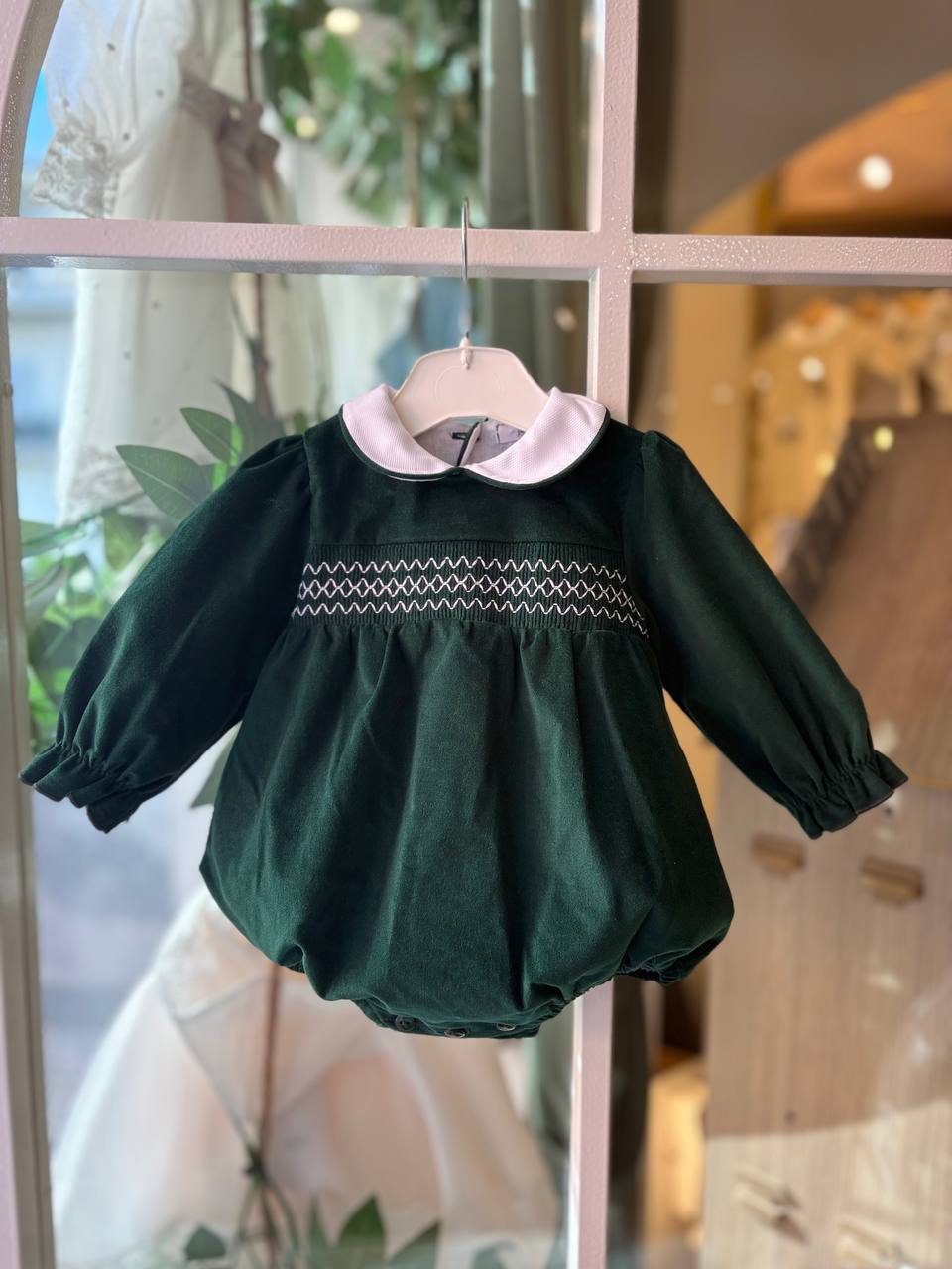Pagliaccetto PUNTO SMOCK VERDE BOSCO