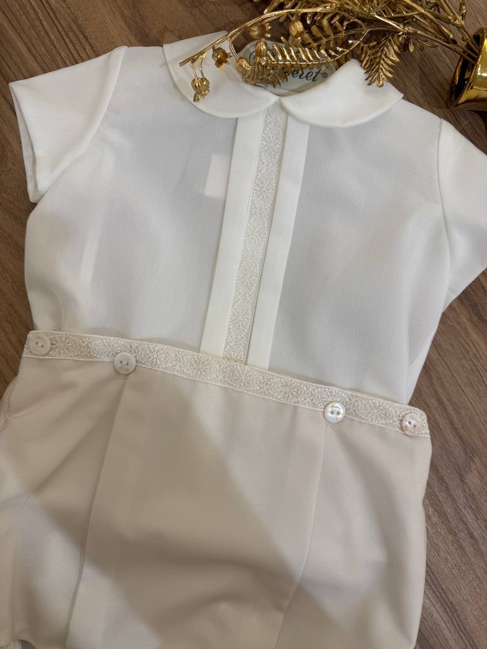 Abito Battesimale bianco e BEIGE NISERET