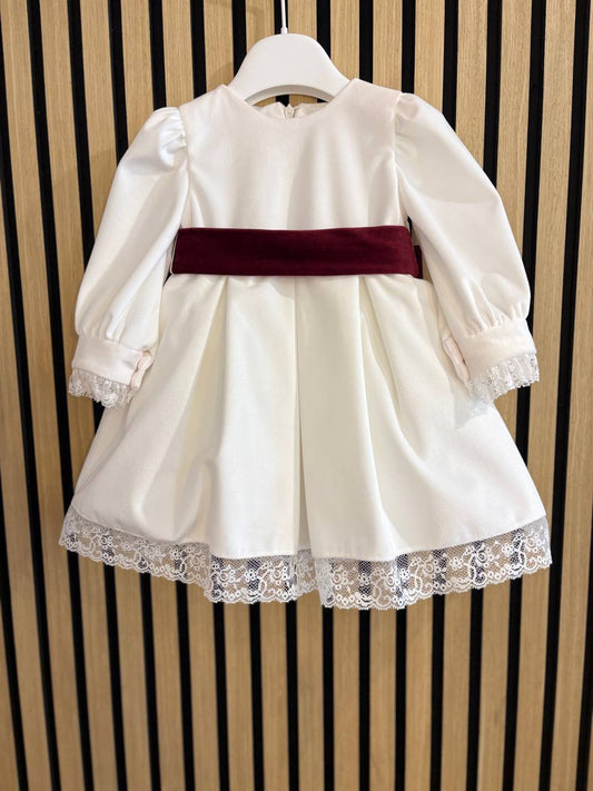 Abito PANNA CON FASCIA BORDEAUX GUGU GAGA